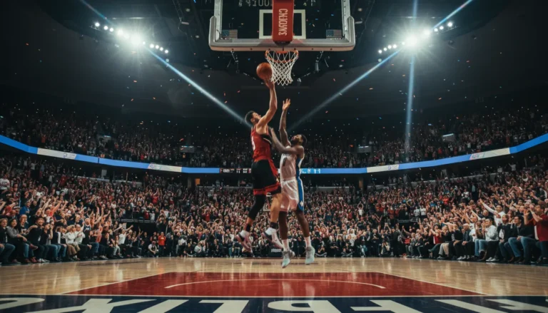 熱火隊中鋒阿德巴約在NBA比賽中防守對手