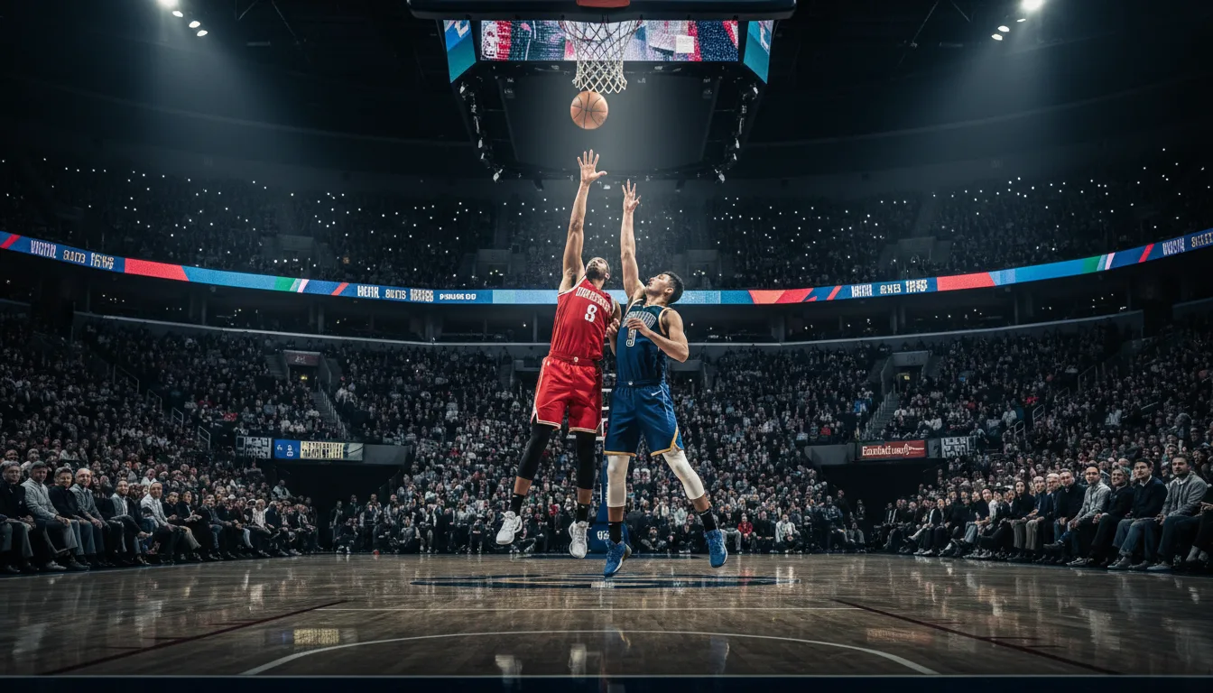 NBA季後賽中溫班亞馬與騎士隊比賽現場