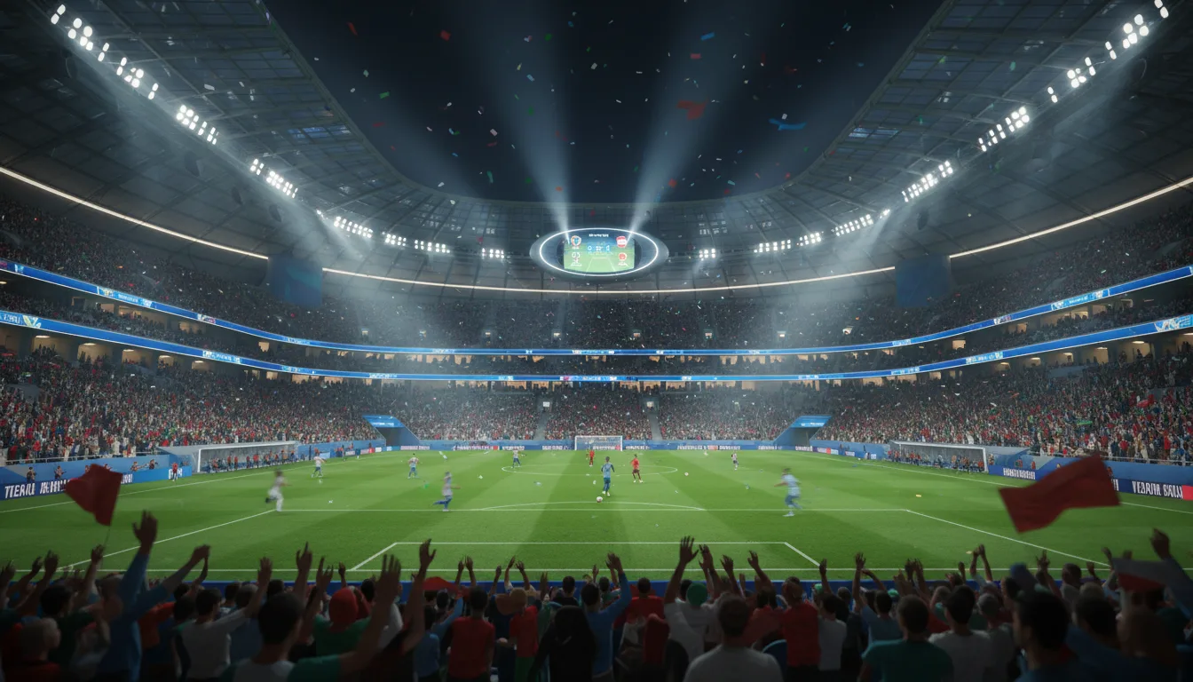 埃及與伊朗在 2026 年世界盃資格賽中 1:1 戰平的比賽畫面