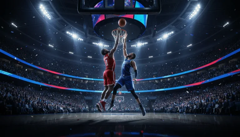 NBA總決賽現場尼克隊布朗森與場邊球迷互動示意圖