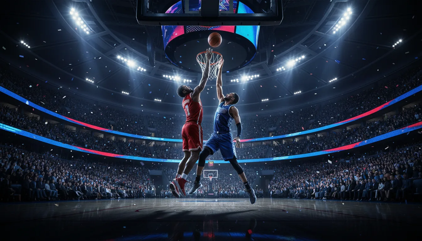 NBA總決賽現場尼克隊布朗森與場邊球迷互動示意圖