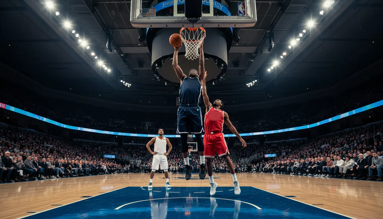NBA傳奇球星詹姆斯在比賽中的比賽動作照