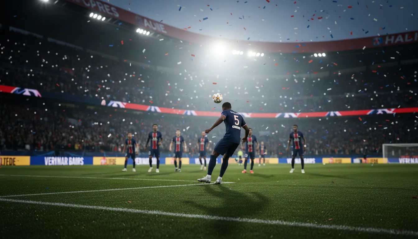 PSG 邊鋒克瓦拉茨赫利亞在比賽中盤帶進攻