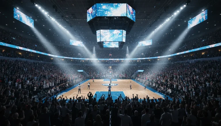 NBA 場館光纖網路升級設備示意圖