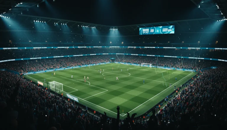 BBC Football Daily 錄音棚現場，評述員康納·麥克納馬拉與主持人對談